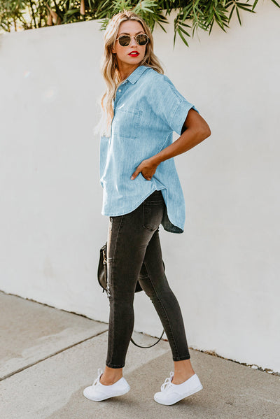 Camisa Casual de Solapa Lisa - Versátil y Minimalista - Image 26