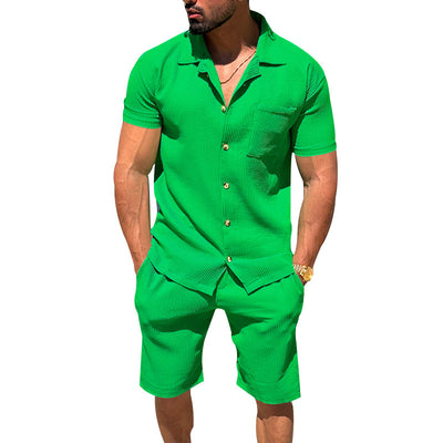 Conjunto de Verano Hombre: Cardigan con Solapa y Shorts a Rayas - Image 10