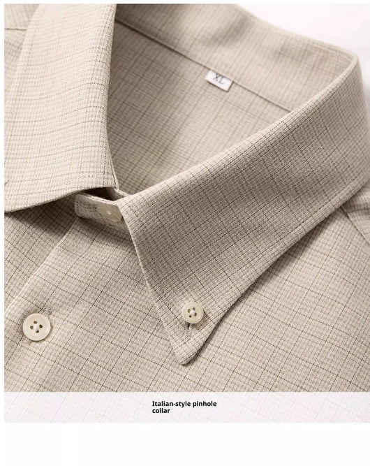 Camisa Casual de Cuadros Hombre Manga Larga sin Planchado - Image 12