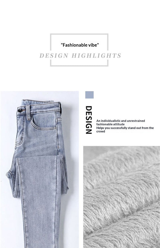 Jeans de Cintura Alta Ajustados para Mujer con Forro de Polar - Image 28