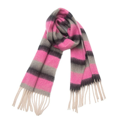 Bufanda Gruesa de Rayas con Flecos para Hombre y Mujer - Image 6