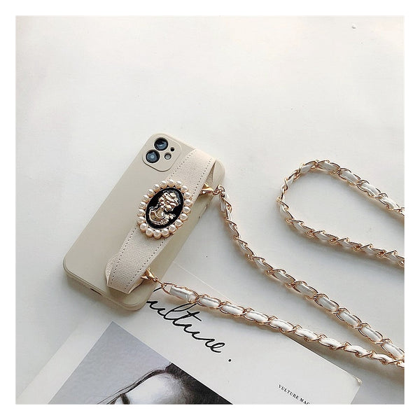 Funda Protectora con Correa de Muñeca y Cadena para Celular