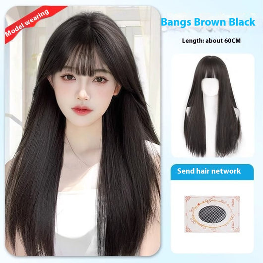 Peluca Larga Mujer Cabello Natural Liso Frente Encaje Completo Premium - Image 14