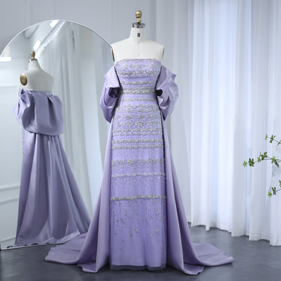 Vestido de Noche Satinado con Cuentas y Hombros Descubiertos - Image 8