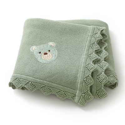 Manta Tejida Infantil con Bordado de Osito Adorable - Image 7