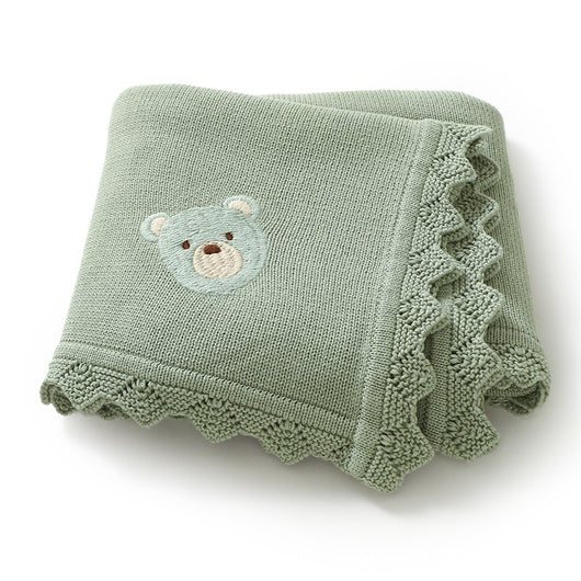 Manta Tejida Infantil con Bordado de Osito Adorable - Image 7