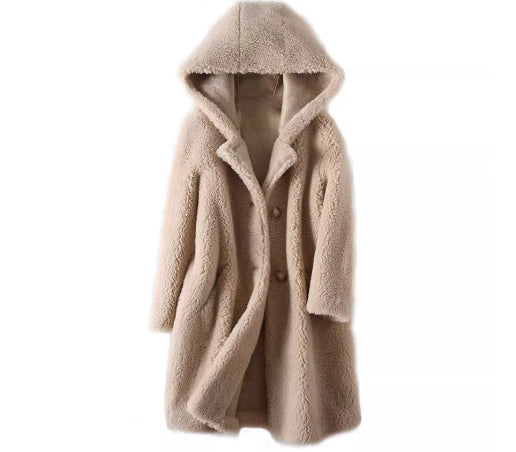 Abrigo Largo con Capucha en Cuero Sintético y Peluche - Image 6