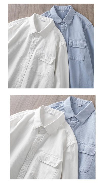 Camisa Blanca de Algodón Premium para Hombre con Bolsillos - Image 12