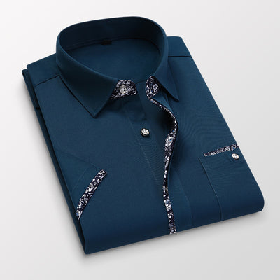 Camisa Casual Estilo Coreano Manga Corta Slim Fit Tallas Grandes Hombre - Image 6