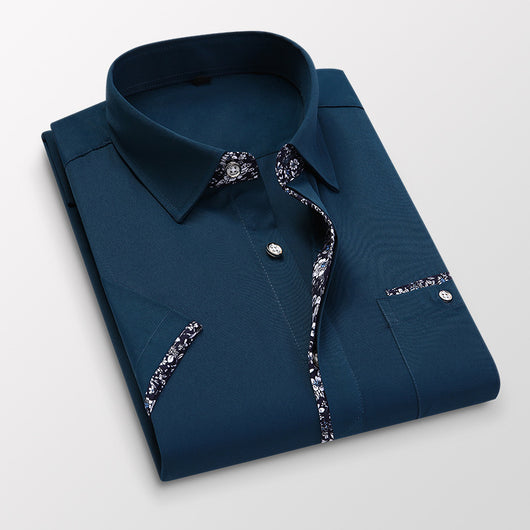 Camisa Casual Estilo Coreano Manga Corta Slim Fit Tallas Grandes Hombre - Image 6