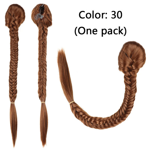 Peluca Trenza Sintética Cola de Caballo Estilo Fishtail para Mujer - Image 12