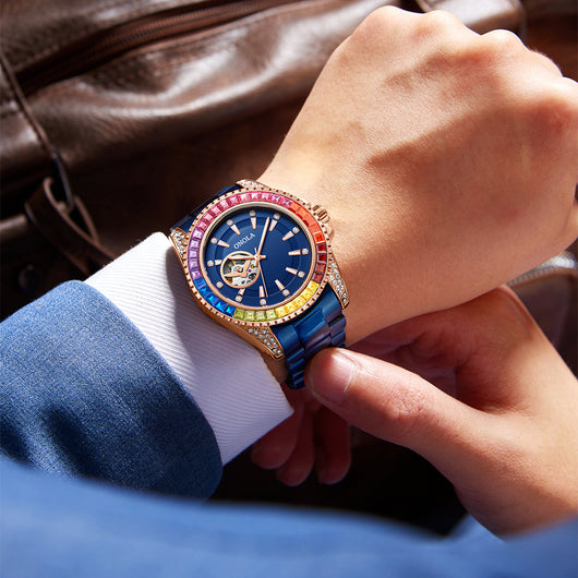 Reloj Automático para Hombre con Correa de Acero Inoxidable Macizo