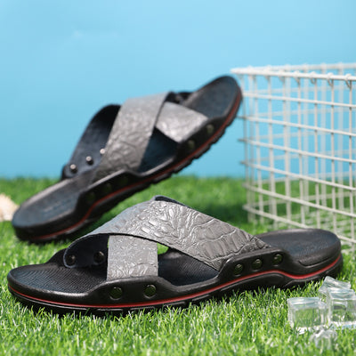 Sandalias de Playa para Hombre en Cuero Vacuno con Diseño Calado Transpirable - Image 3