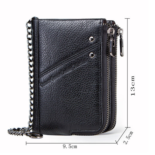 Monedero de Cuero Premium con Doble Cierre para Hombre - Image 3
