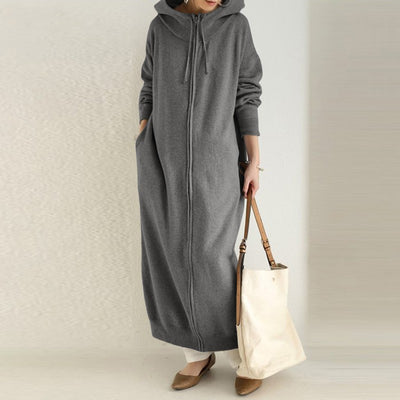 Abrigo Hoodie de Felpa Casual de Manga Larga para Mujer - Image 3