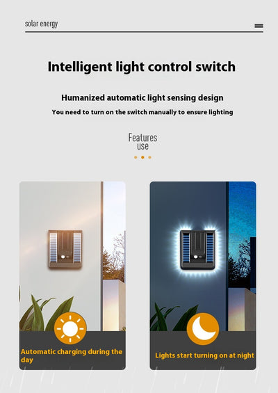 Lámpara Solar Inteligente Plegable para Muro Exterior con Sensor de Movimiento - Image 12