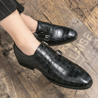 Zapatos de Cuero para Hombre Estilo Británico con Punta Cuadrada y Patrón Grabado - Image 6