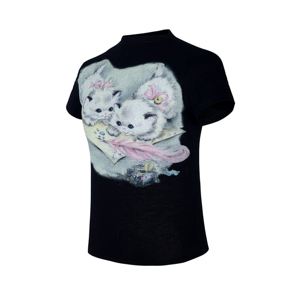 Playera para Gato con Estampado de Tinta Blanca sin Pegamento - Tres Colores