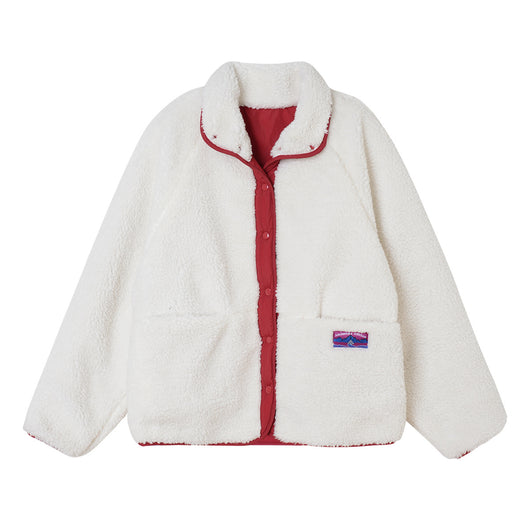 Abrigo de Lana de Cordero Gruesa para Mujer Estilo Coreano Invierno - Diseño Reversible con Cuello Alto - Image 5