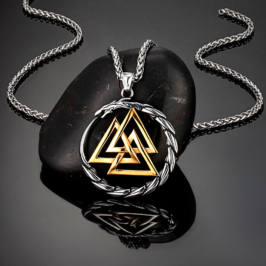 Collar Acero Inoxidable Vikingo Dragón Nórdico para Hombre