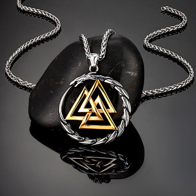 Collar Acero Inoxidable Vikingo Dragón Nórdico para Hombre