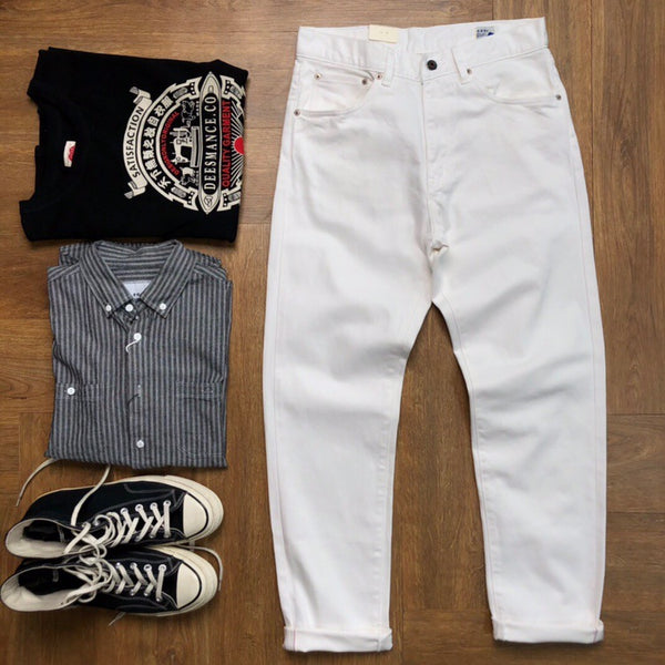 Pantalones Vaqueros Blancos Rectos para Hombre - Casual Moderno