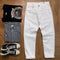 Pantalones Vaqueros Blancos Rectos para Hombre - Casual Moderno