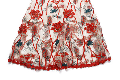 Vestido Largo Floral Coreano con Encaje y Detalles en Espinas - Image 4