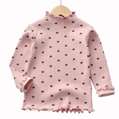 Camisa Infantil de Manga Larga Primavera Otoño con Diseño de Corazón - Image 5