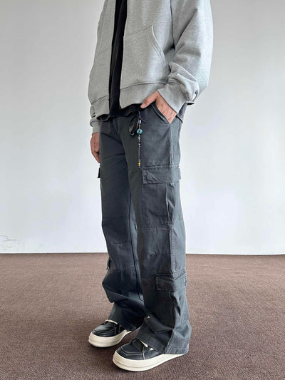 Pantalones Cargo Sueltos Deslavados con Múltiples Bolsillos Estilo Retro - Image 11