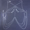 Sexy Butterfly Pendant Multilayer Rhinestone Waist Chain Women's Club Body Chain Silver
