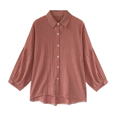 Blusas Camiseras Mujer Talla Grande Holgadas M-4XL Cuadros Versátiles - Image 10