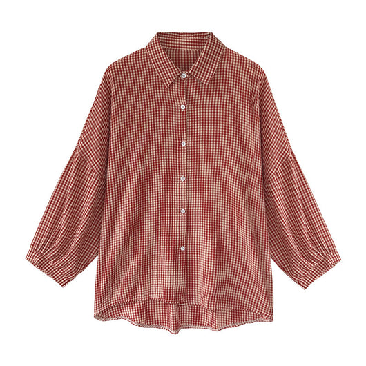 Blusas Camiseras Mujer Talla Grande Holgadas M-4XL Cuadros Versátiles - Image 10