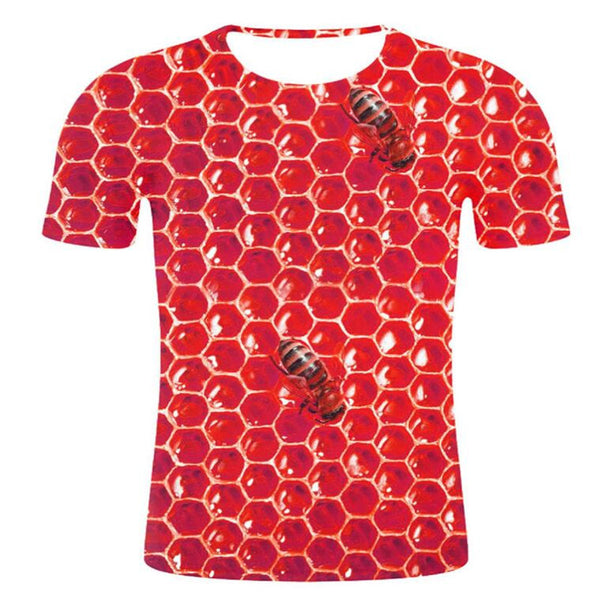 Camiseta Hombre Cuello Redondo Estampado Miel
