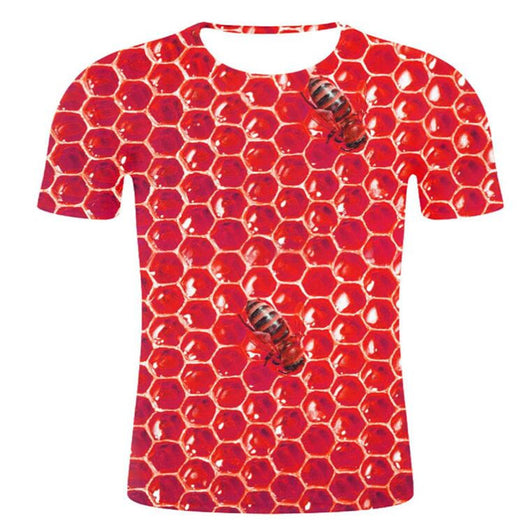 Camiseta Hombre Cuello Redondo Estampado Miel