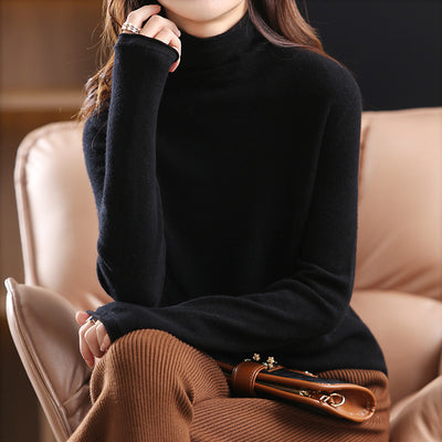 Suéter Cuello Alto Tejido Holgado en Cashmere - Image 5