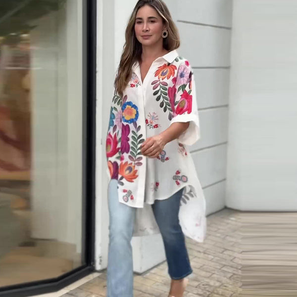 Blusa Larga Slim Irregular para Mujer