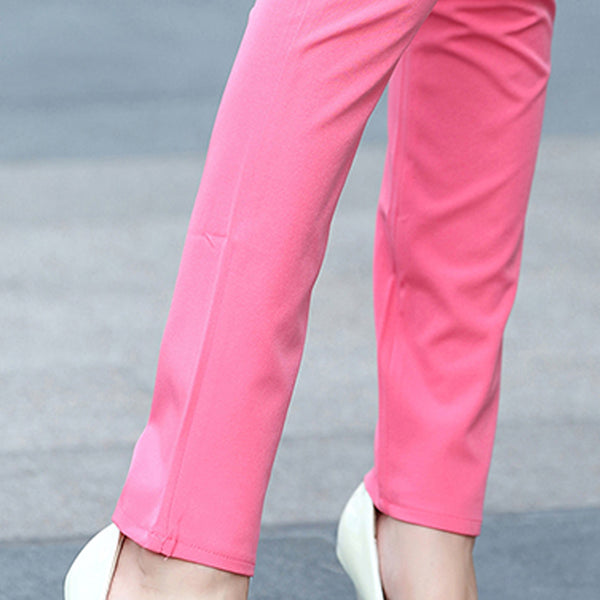 Pantalones Casuales Slim Stretch de Talle Medio