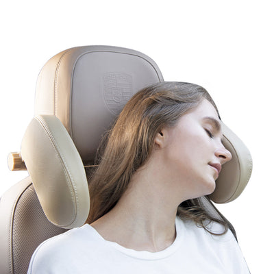 Almohada Cervical Ajustable para Auto - Soporte Ergonómico de Cuero para Viajes - Image 3
