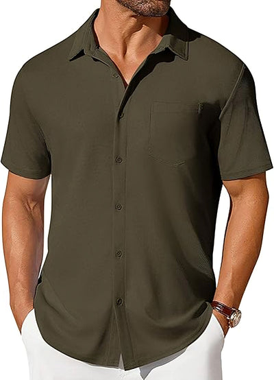 Camisa Casual de Manga Corta Resistente a Arrugas para Hombre - Image 7