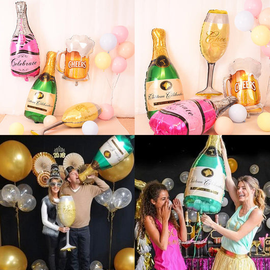 Globo Metalizado para Decoración de Fiestas, Bodas y Bares - Diseño Champagne y Whiskey - Image 17