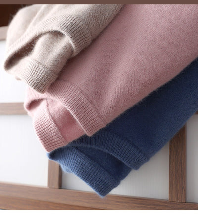 Suéter Escote V Lana Estilo Coreano - Polera Base Versátil - Image 32