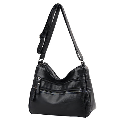 Bolso Bandolera de Cuero Genuino Lavado - Diseño Minimalista Versátil - Image 5