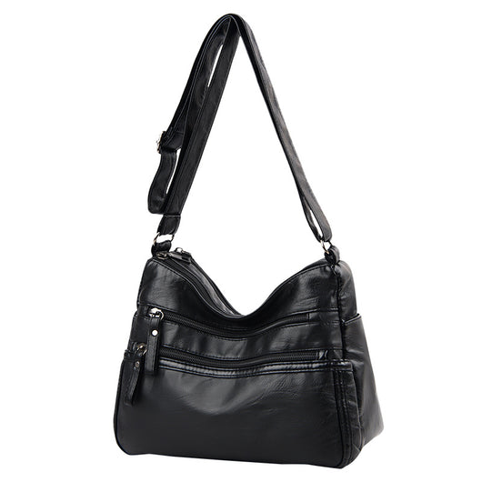 Bolso Bandolera de Cuero Genuino Lavado - Diseño Minimalista Versátil - Image 5
