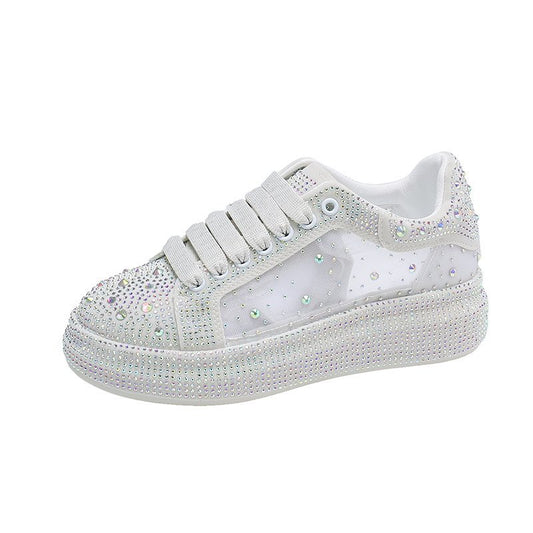 Zapatillas Blancas de Suela Gruesa y Brillantes