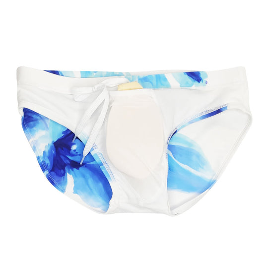 Shorts de Baño Triangulares Estilo Tinta China con Lirios Azules - Image 9