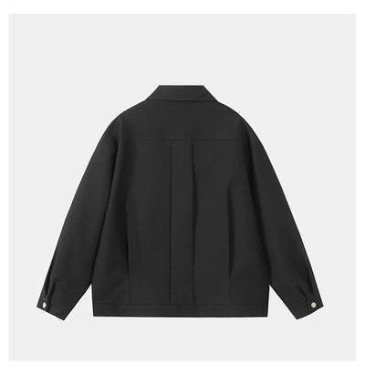 Chaqueta Versátil con Cierre de Cremallera - Estilo Japonés Minimalista Negro - Image 10