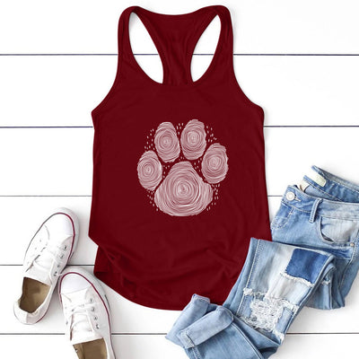 Chaleco Estampado Huella de Perro para Mujer - Diseño Divertido Verano