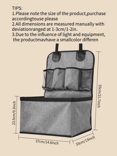 Gray portable car pet mat with multiple pockets, designed for household use and dirt resistance. - Image 11