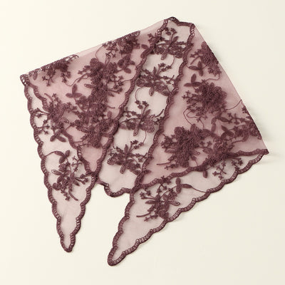 Velo de Novia con Encaje Floral Triangular - Accesorio Nupcial Elegante - Image 8